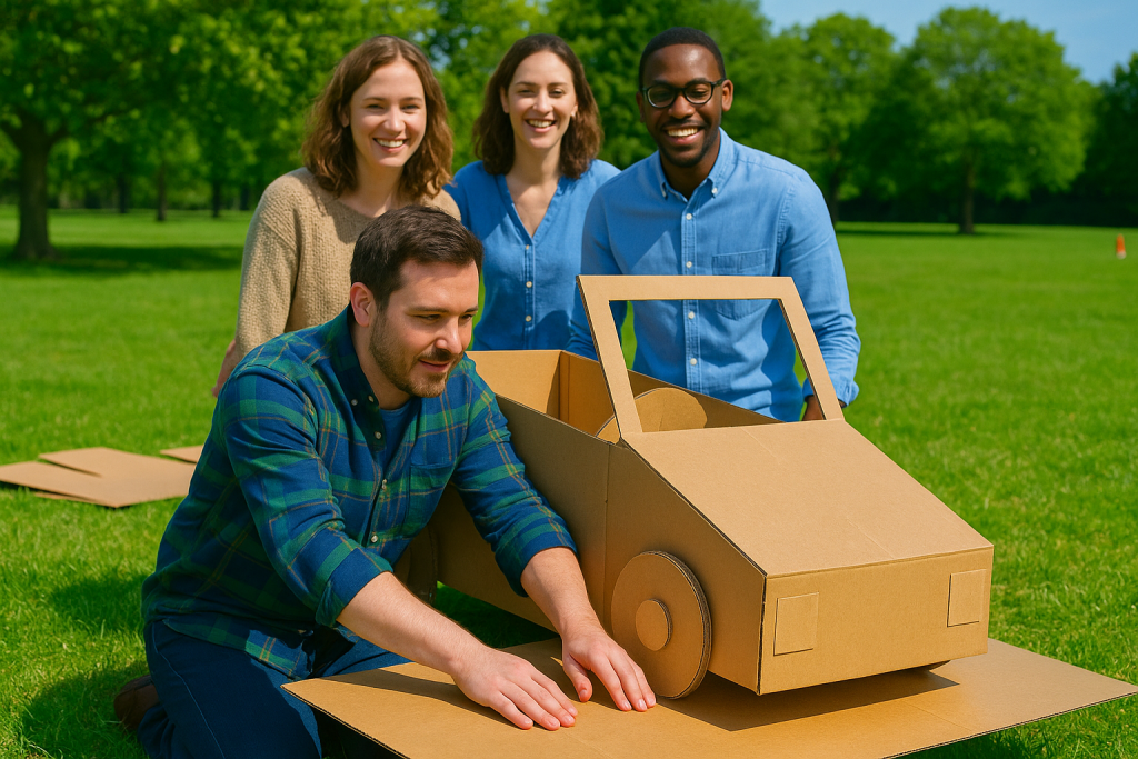 construction de voiture en carton